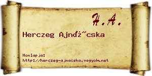 Herczeg Ajnácska névjegykártya